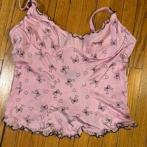 Victoria Secret Sexy Little Things Pink Bows Bustier Camisole Size S